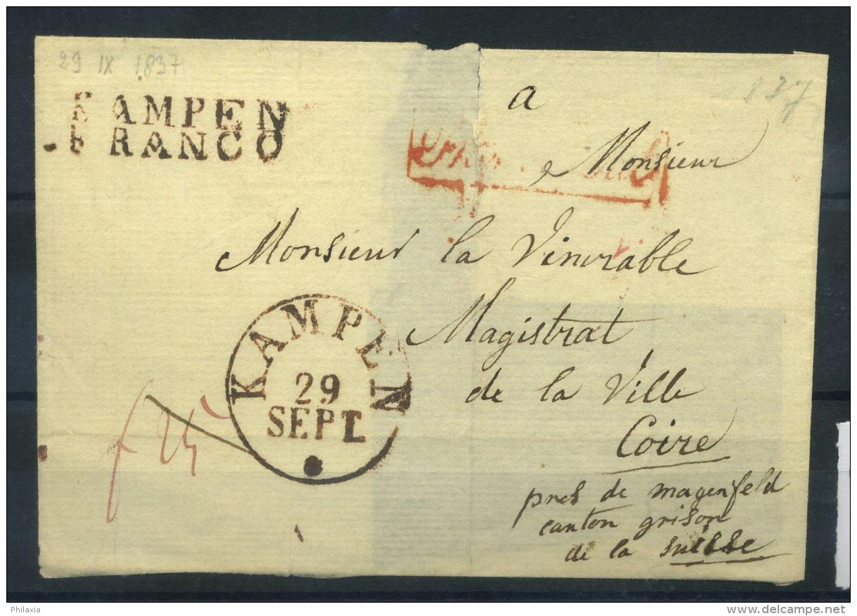 #17-03-00488 - Netherlands - 1837 - Mi. - - COV - QUALITY:100% - Cover Kampen - ...-1852 Vorläufer