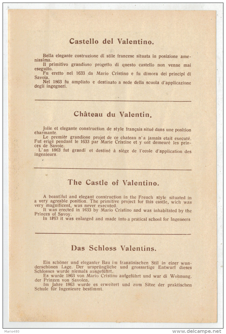 VECCHIE IMMAGINI DI TORINO SU CARTA SOTTILE  LUCIDA  CON DESCRIZIONE DEL SITO SUL RETRO  2  SCAN - Fiume Po