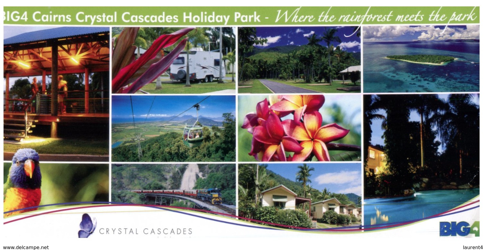 (721) Australia - QLD _ Cairns Holiday Park  (long Card)   (with Stamp) - Cairns