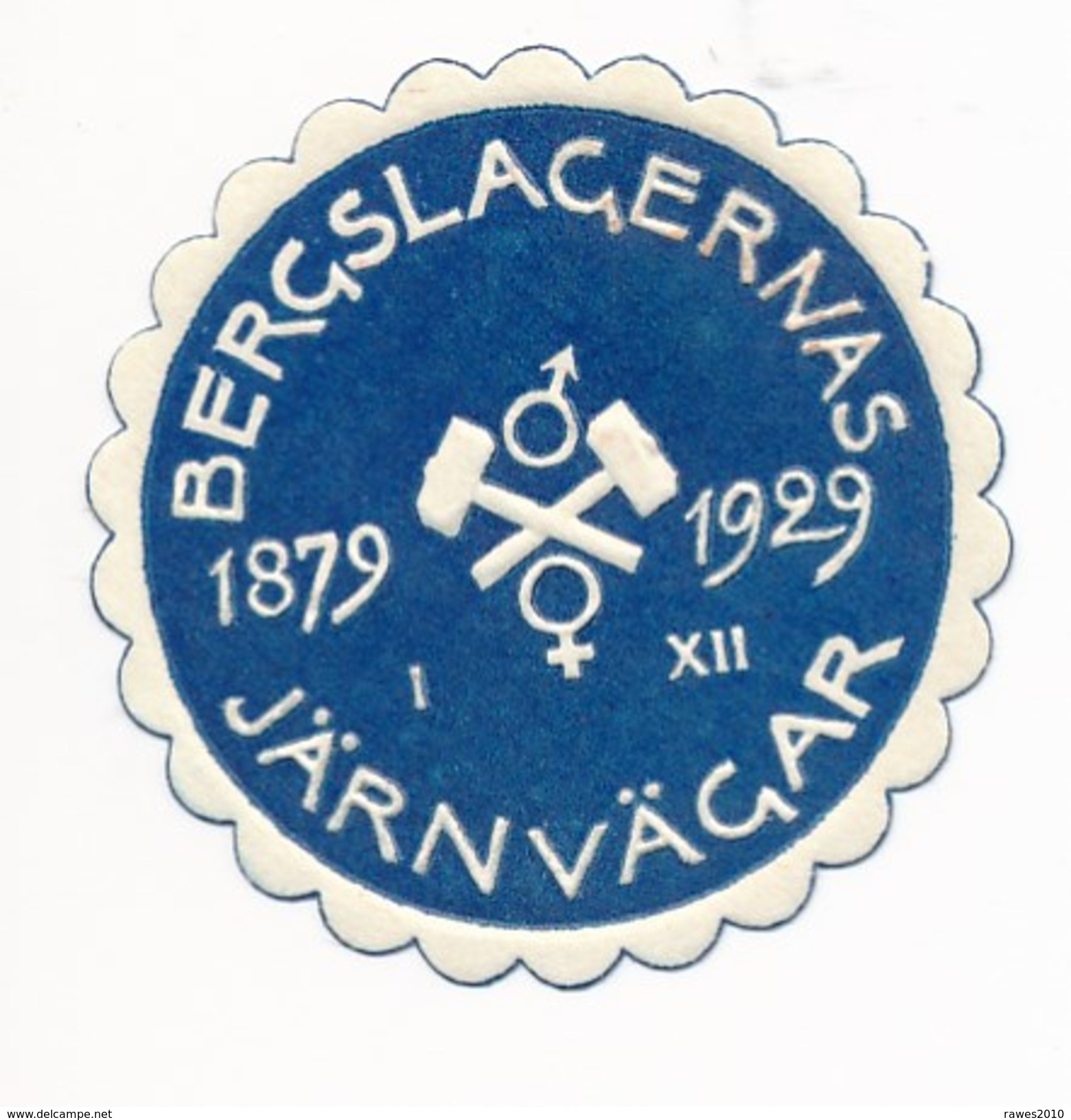 Schweden Vignette 1929 Eisenbahn Bergslagernas Hämmer - Eisenbahnverkehr