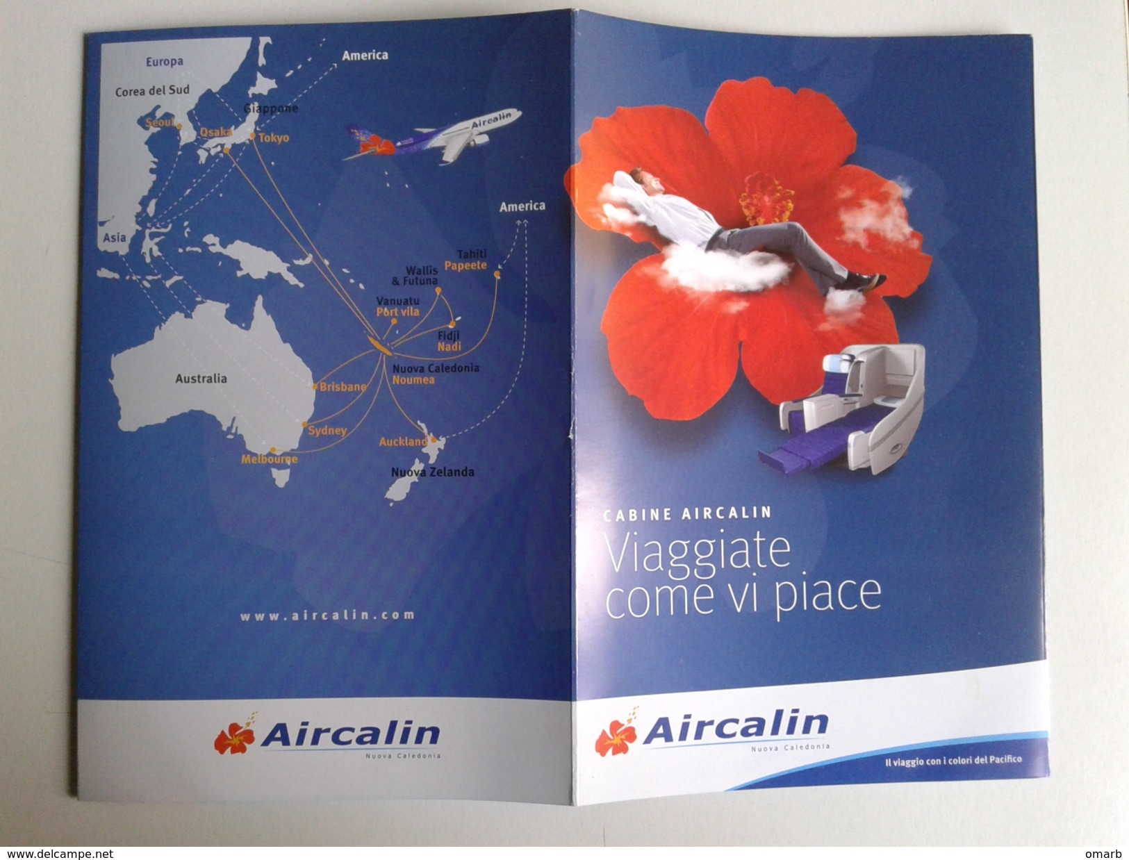 Alt999 Aircalin Air Caledonie International Airlines Flight Airbus Pacific Cabine Cabin Plane Papeete Sidney Fiji Noumea - Materiale Promozionale