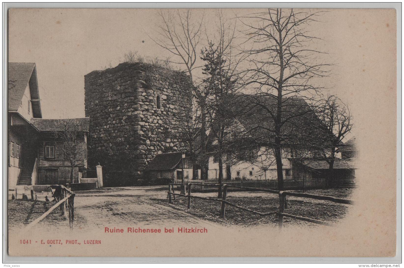 Ruine Richensee Bei Hitzkirch - Photo: E. Goetz No. 1041 - Hitzkirch