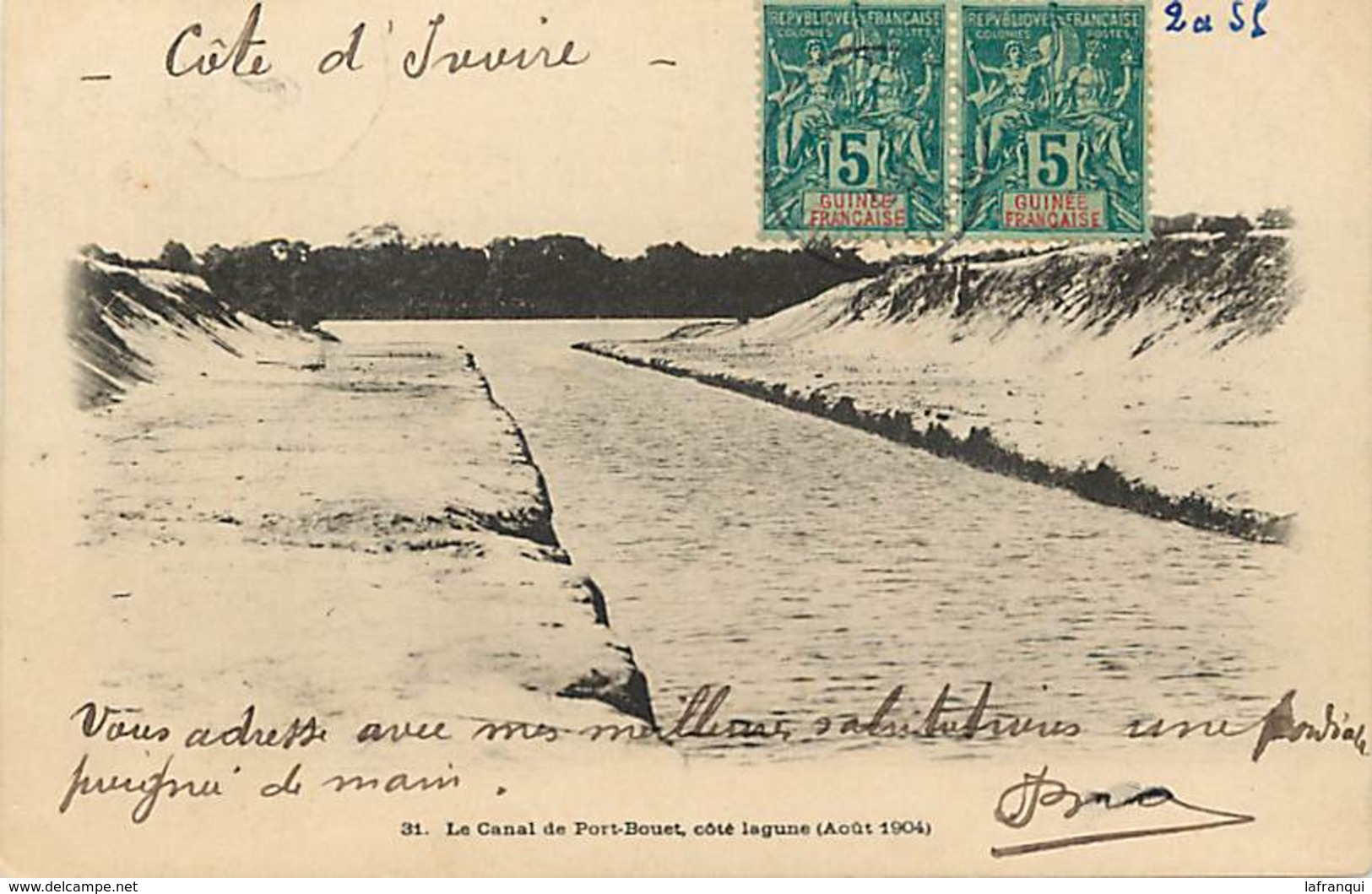 Ref T558- Afrique - Cote D Ivoire  - Le Canal De Port Bouet Coté Lagune  - Carte Bon Etat  - - Côte-d'Ivoire