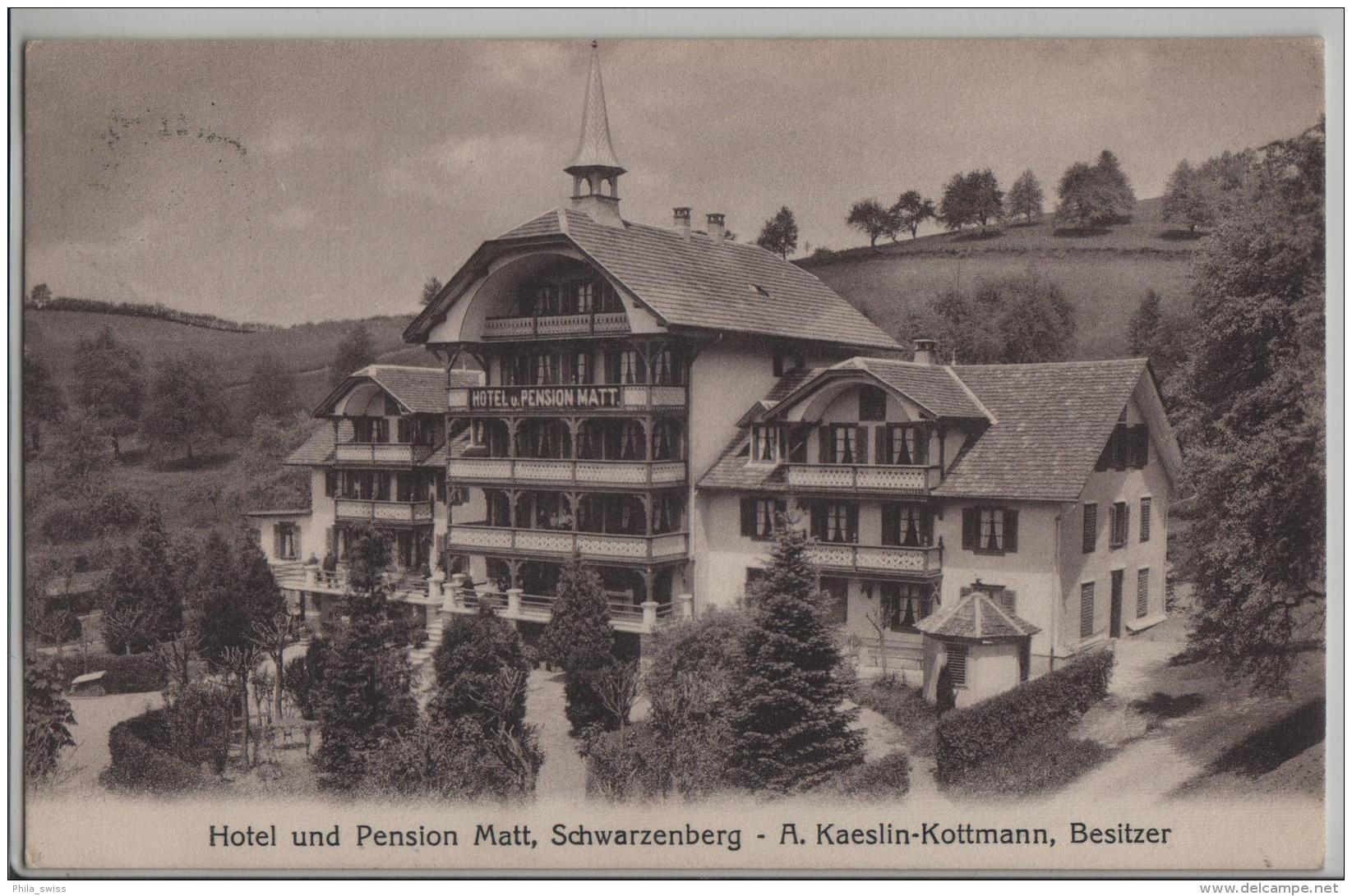 Hotel Und Pension Matt, Schwarzenberg - A. Kaeslin-Kottmann, Besitzer - Photo: E. Synnberg - Schwarzenberg