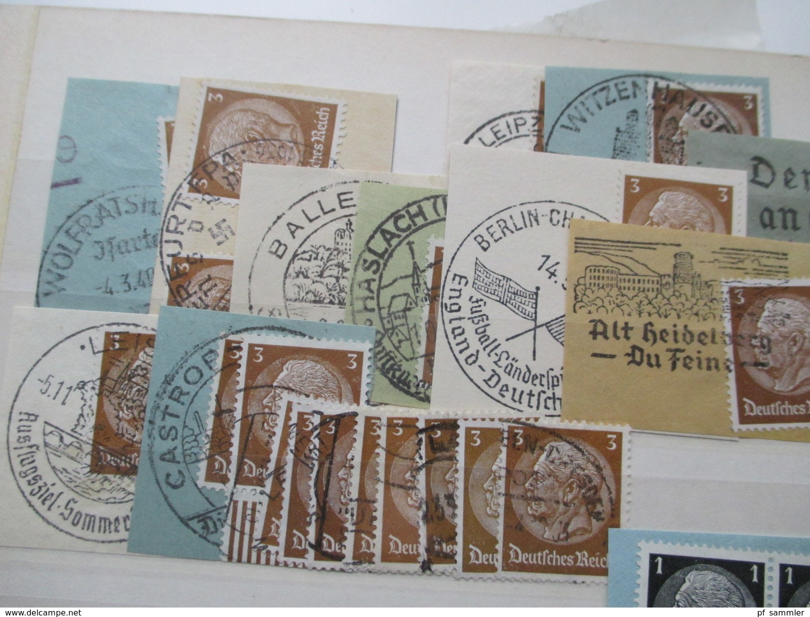 Deutsches Reich 1930/40er Jahre Freimarken Hitler / Hindenburg. Stempelsammlung / Sonderstempel. Auch Zusammendrucke!!