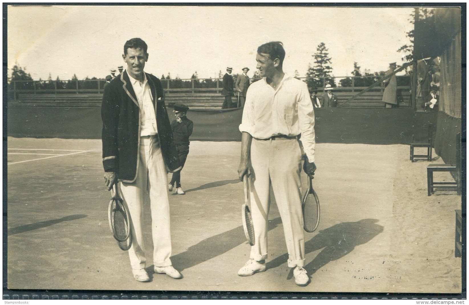 1912 Sweden Stockholm Olympics Official Postcard No 46 Tennis Men's Doubles Winners, Kitson &amp; Winslow, South Africa - Olympic Games
