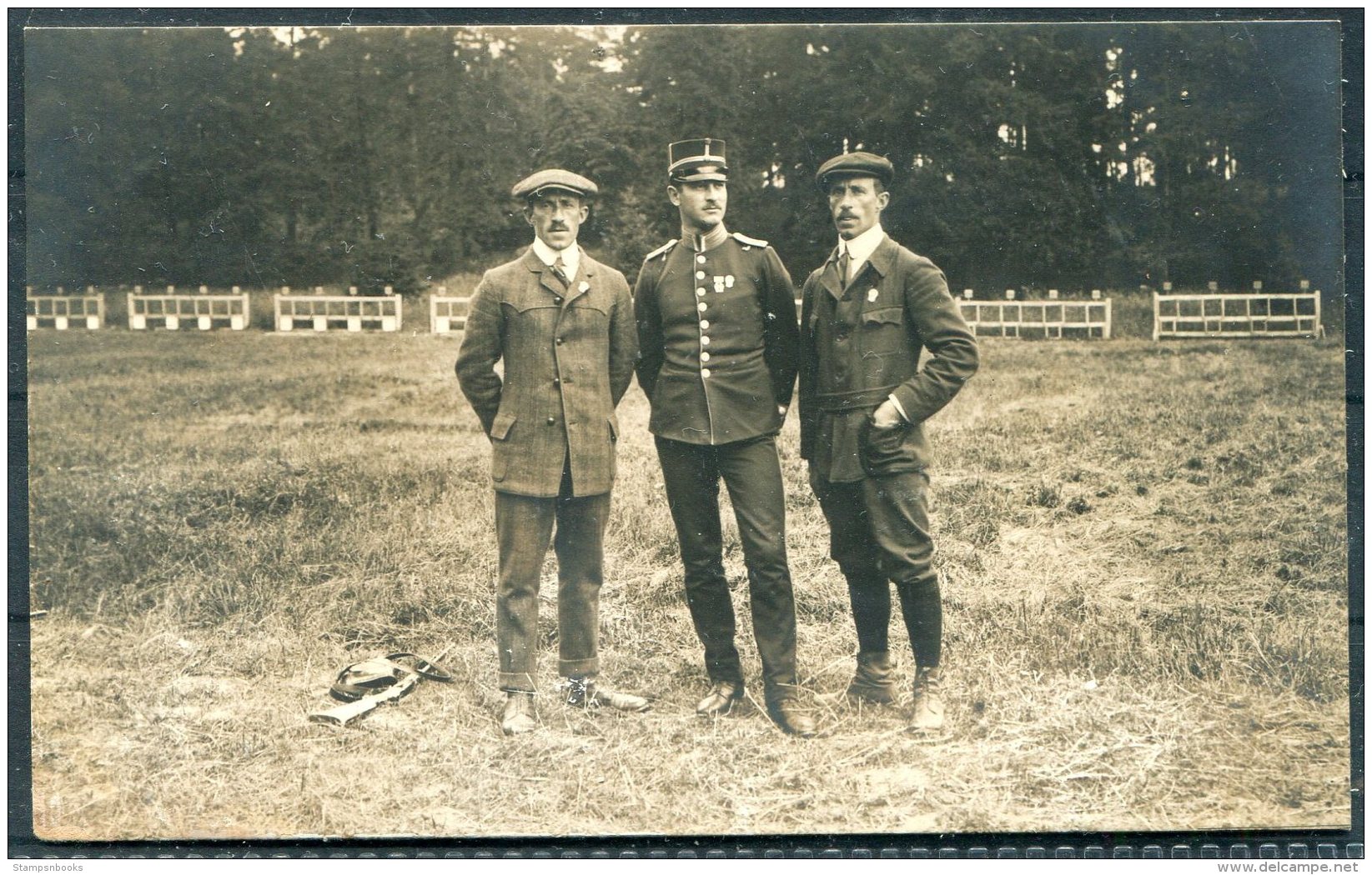 1912 Sweden Stockholm Olympics Official Postcard No 48 Swedish Team, Winners Of The Duel Shooting - Olympic Games