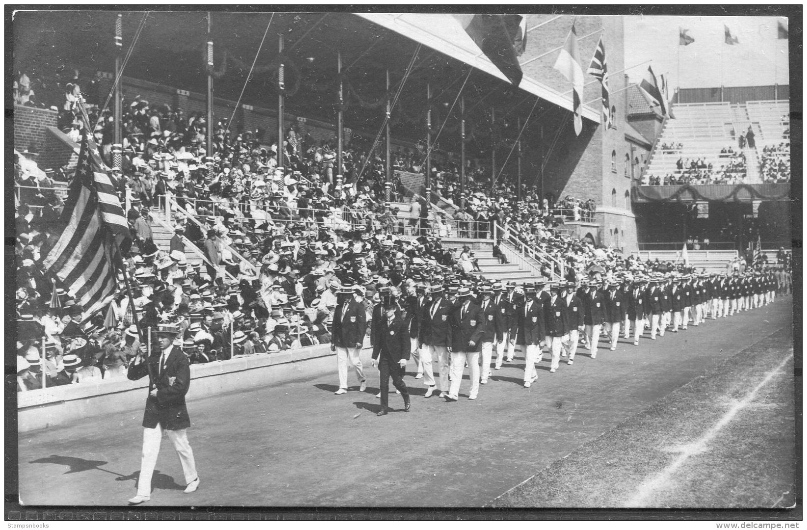 1912 Sweden Stockholm Olympics Official Postcard No 76 USA Team - Olympic Games