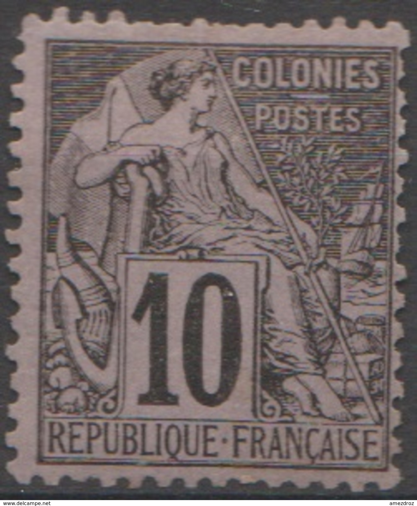 Colonies Française Emissions Générales 1881 N° 50 MH Alphée Dubois Dents Courtes En Haut (E6) - Alphée Dubois