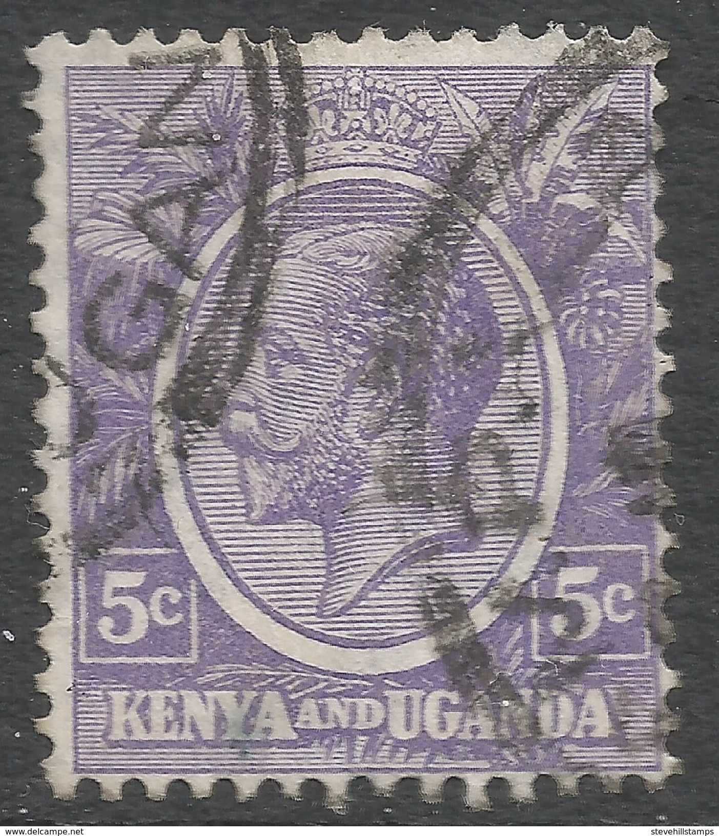 Kenya & Uganda. 1922-27 KGV. 5c Violet Used. SG77 - Kenya & Uganda