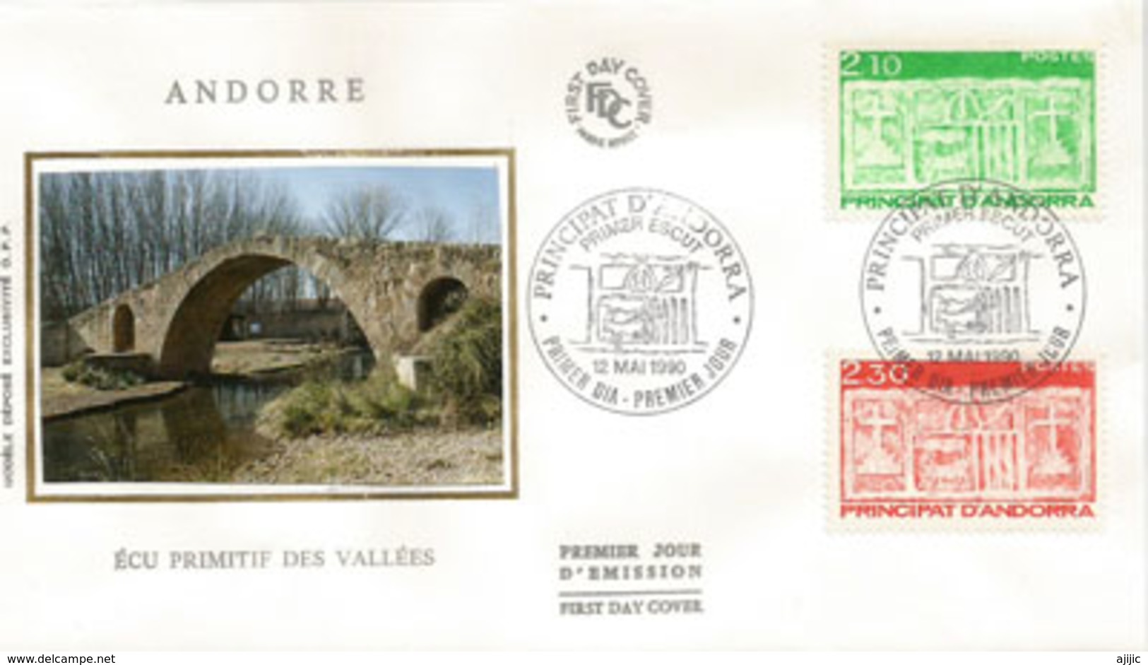 ANDORRA. Pont Roman Sur La Rivière Valira. FDC 1990 - Ponti