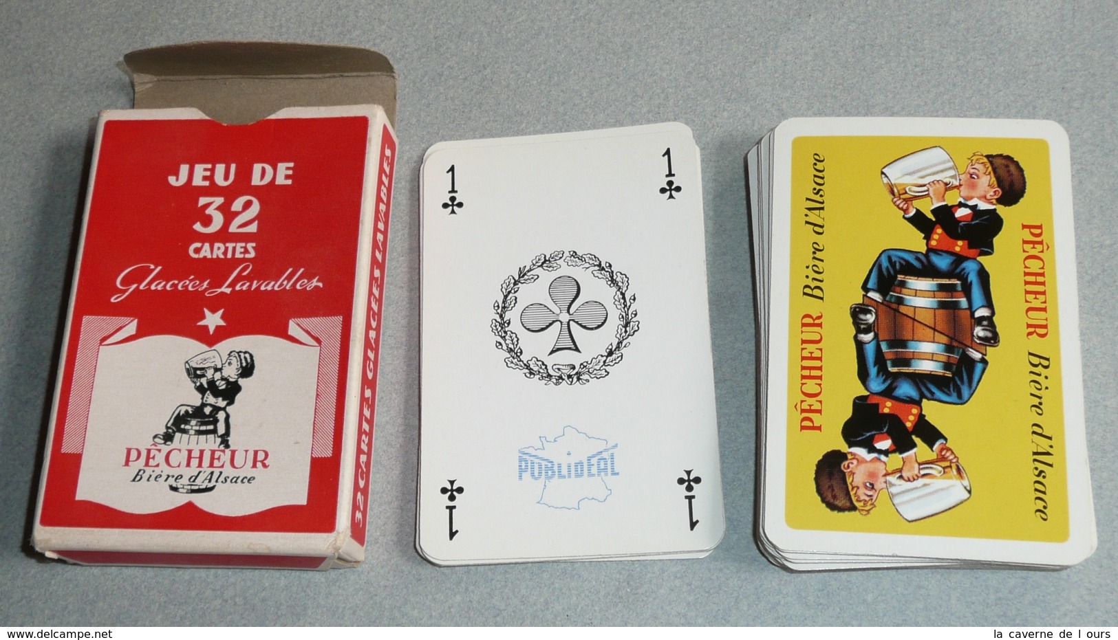 Rare Jeu De 32 Cartes Publicitaire, Pub PÊCHEUR Bière D'Alsace, FISCHER - 32 Karten