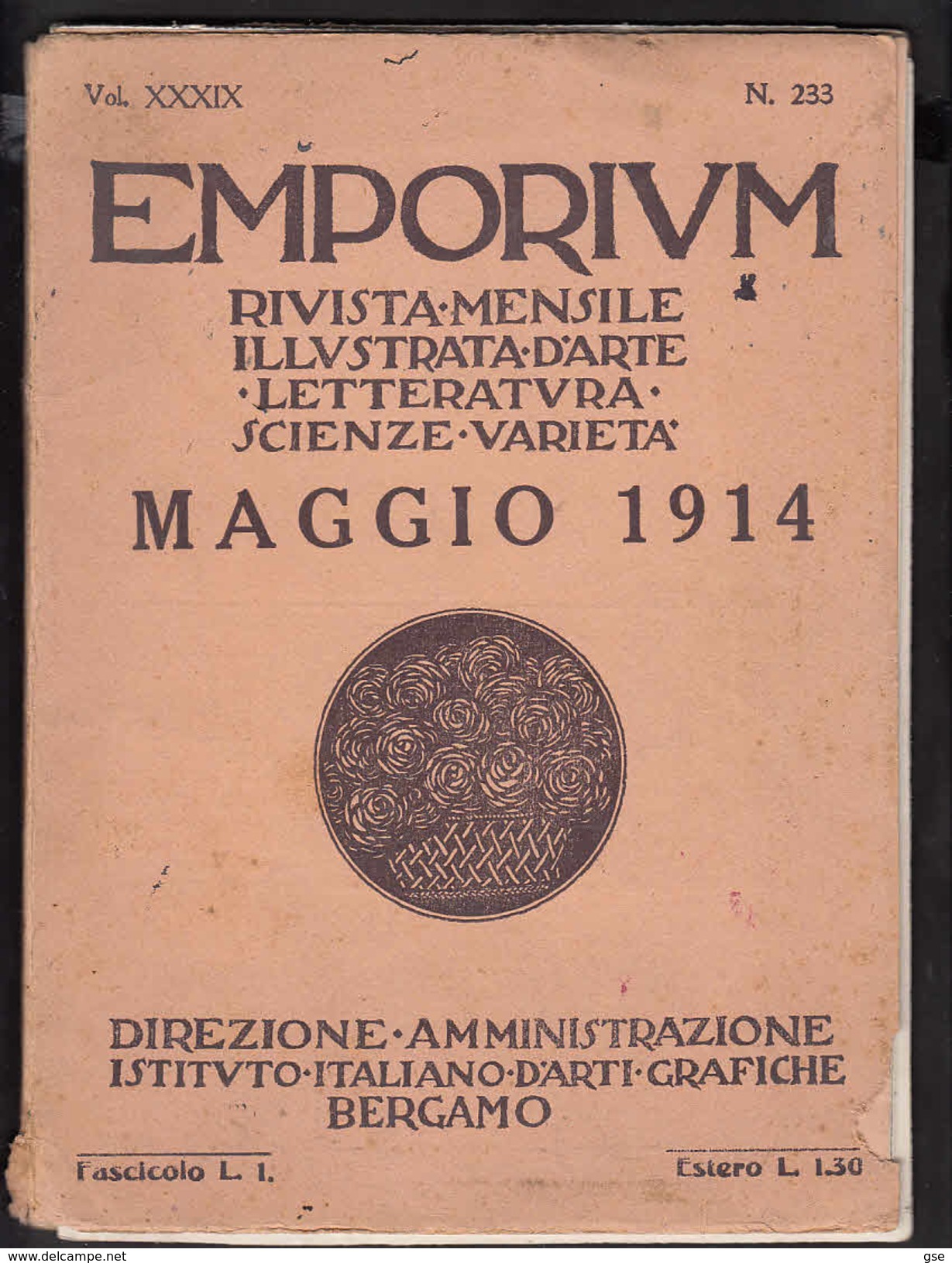 1914 - EMPORIUM - Rivista Dell' Istituto Italiano D'arti Grafiche - BERGAMO - Kunst, Design, Decoratie