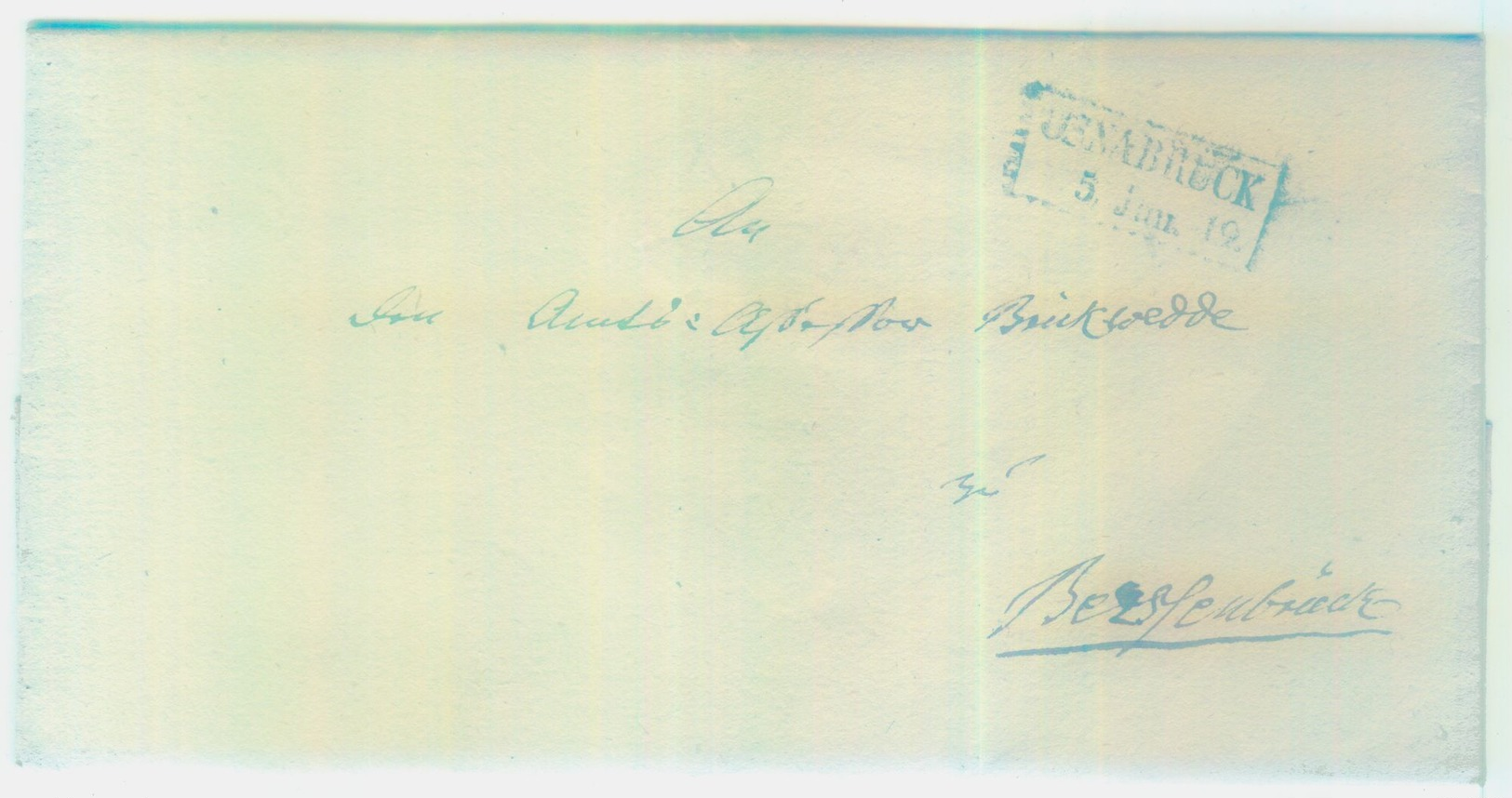 1819 Osnabrück Ra 2 An Pastor Brickwedde In Bersenbrück Wasserzeichenpapier Schönes Siegel - Préphilatélie