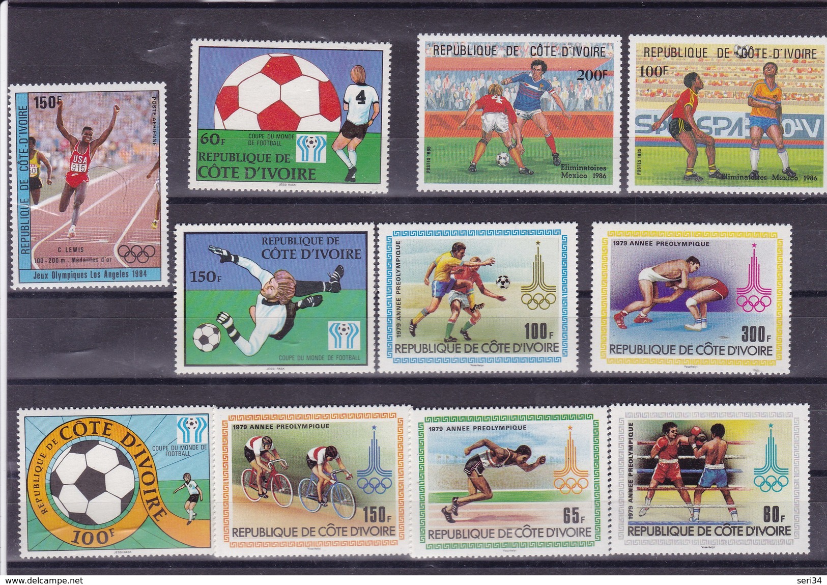 COTE D'IVOIRE: Y&T :sport: Lot De 25 Timbres ** - Côte D'Ivoire (1960-...)