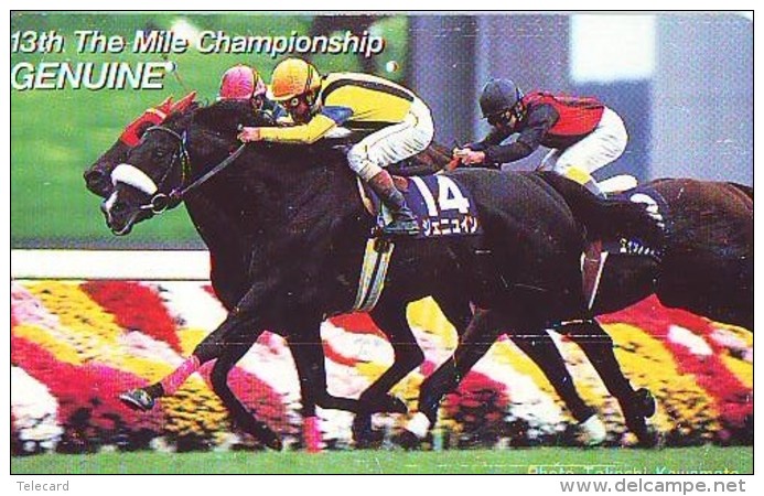 Télécarte Japon * Animal * CHEVAL DE COURSE (152) H0RSE RACING * DERBY * HORSE Japan Phonecard * PFERD * PAARD - Horses