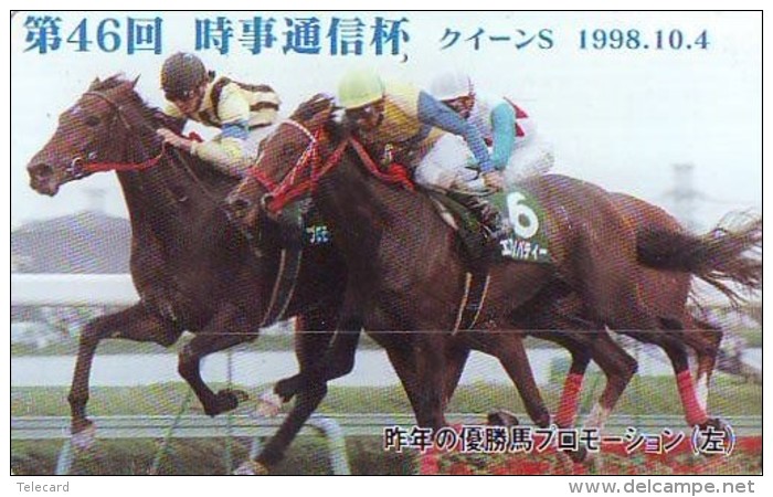 Télécarte Japon * Animal * CHEVAL DE COURSE (155) H0RSE RACING * DERBY * HORSE Japan Phonecard * PFERD * PAARD - Paarden