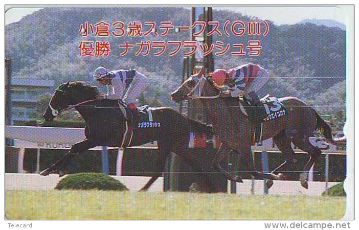 Télécarte Japon * Animal * CHEVAL DE COURSE (156) H0RSE RACING * DERBY * HORSE Japan Phonecard * PFERD * PAARD - Horses