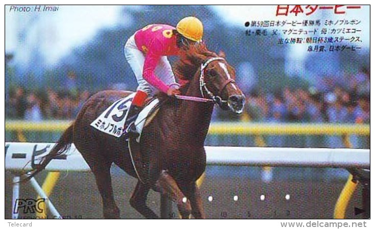 Télécarte Japon * Animal * CHEVAL DE COURSE (157) H0RSE RACING * DERBY * HORSE Japan Phonecard * PFERD * PAARD - Horses