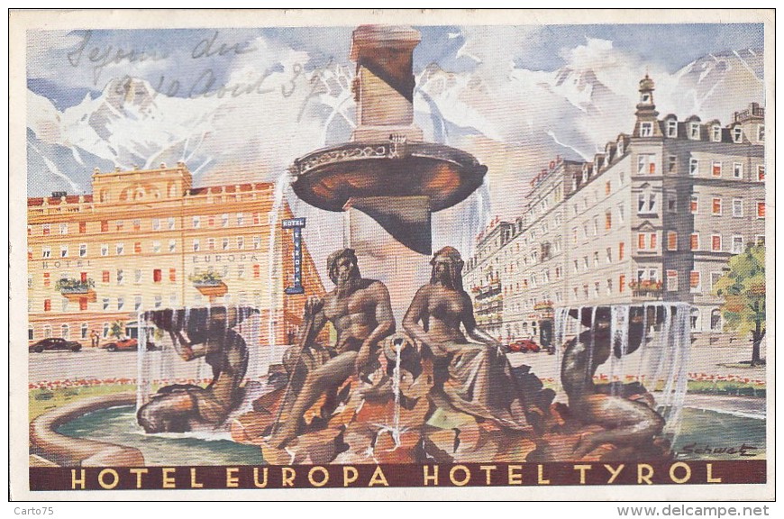 Autriche - Innsbruck - Hotel Tyrol - 1937 - Fontaine - Innsbruck