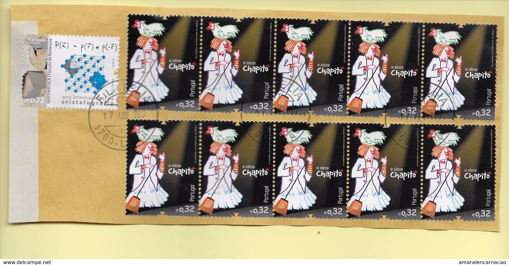 TIMBRES - STAMPS - PORTUGAL - 2010 ET 2014 - FRAGMENTE AVEC TIMBRES OBLITÉRÉS - Gebraucht