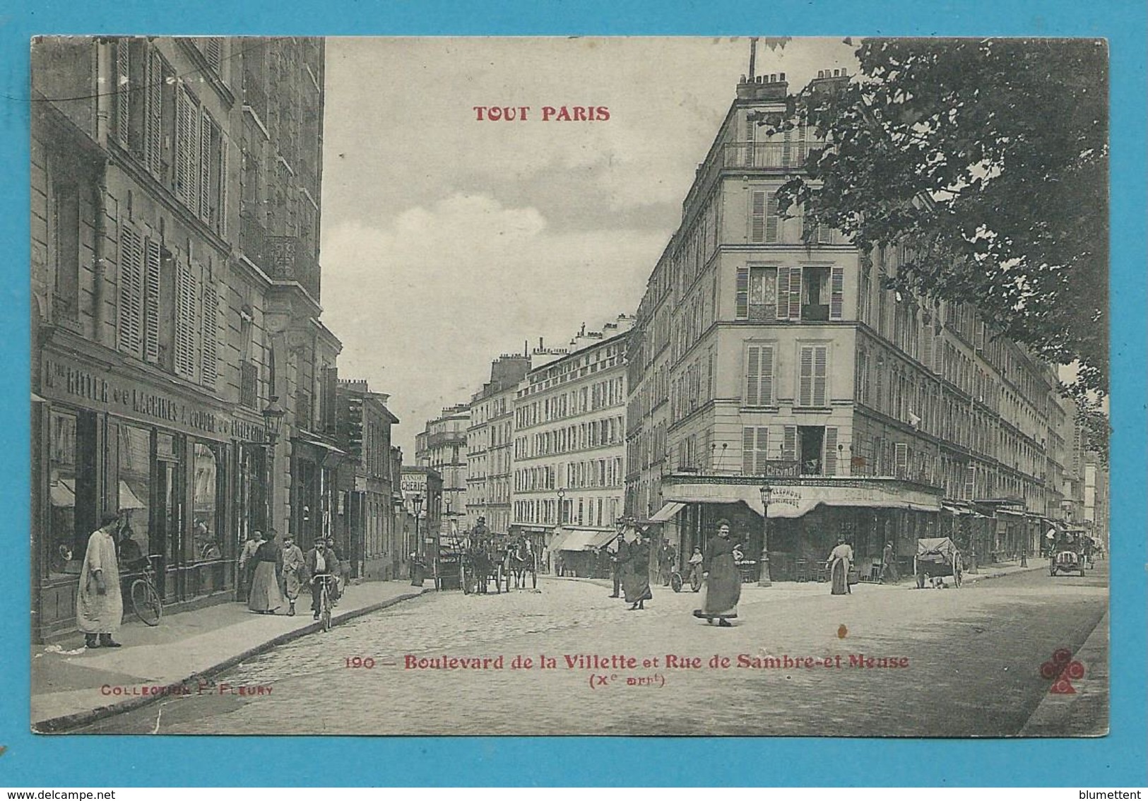 CPA TOUT PARIS 190 - Boulevard De La Villette Et Rue De Sambre-et-Meuse (Xème Arrt) Ed. FLEURY - Arrondissement: 20