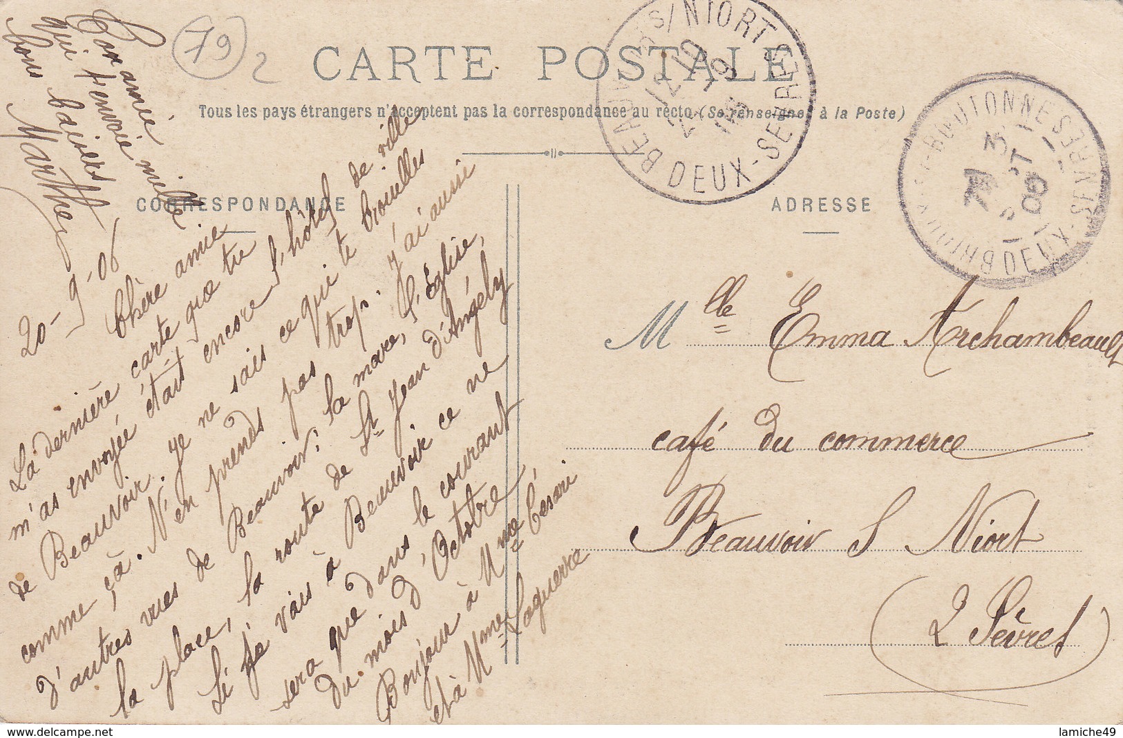 BRIOUX Entrée Par Le Point Du Jour ( Calvaire ) Circulée Timbrée 1906 - Brioux Sur Boutonne