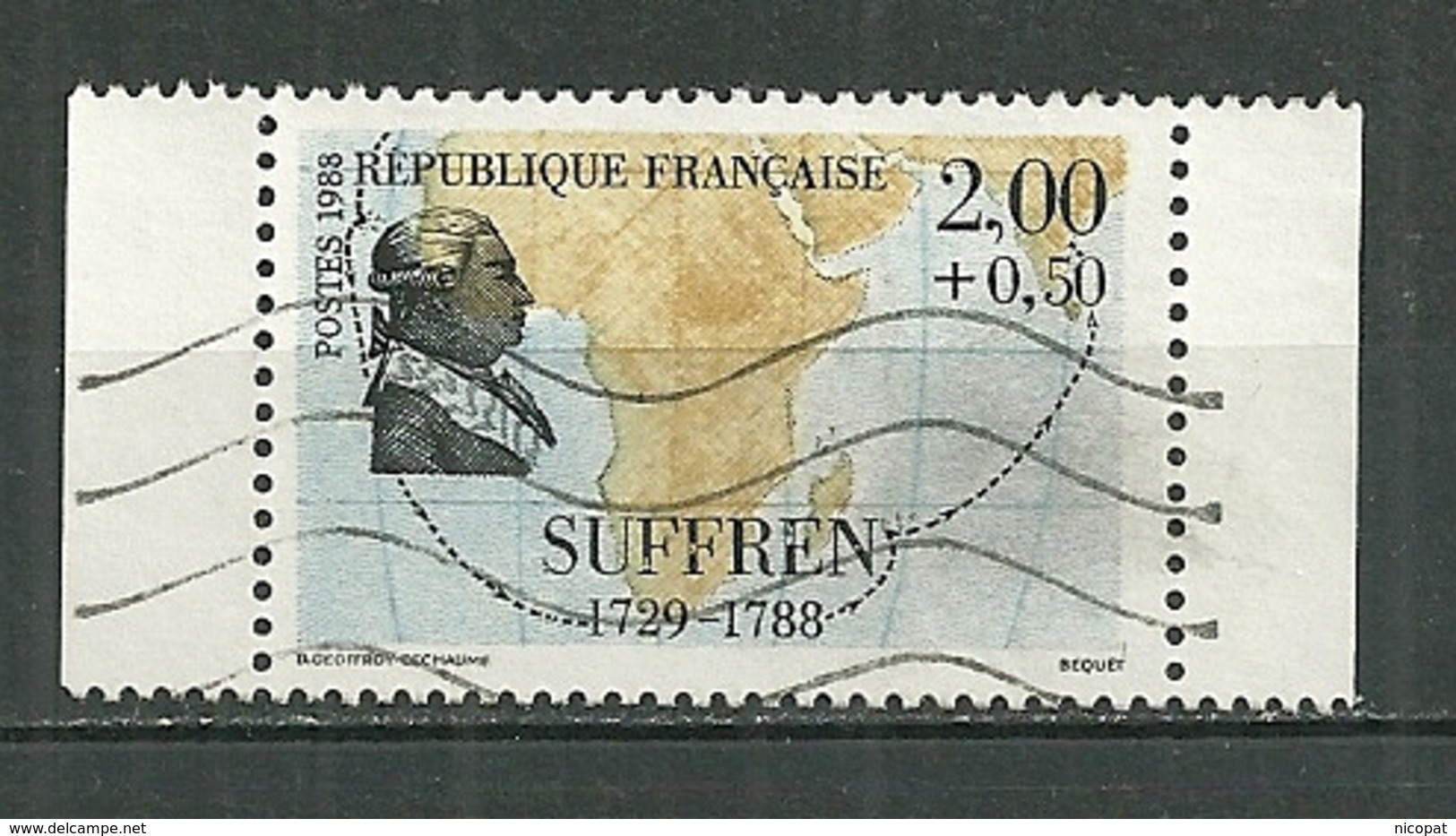 FRANCE Oblitéré 2518 Provenant De Carnet Suffren Navigateur - Gebraucht