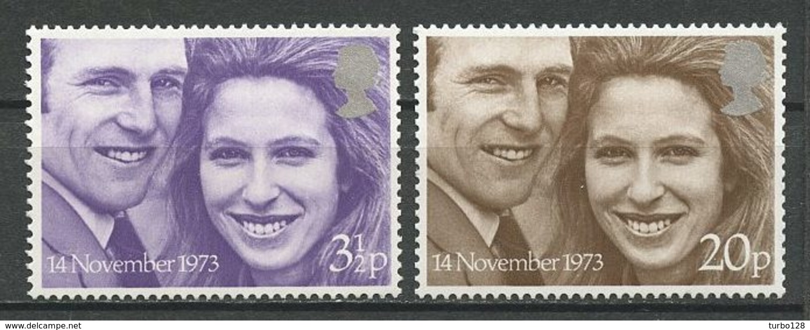 Gd Bretagne 1973 N° 700/701 ** Neufs MNH Superbes Cote 2 &euro; Mariage Princesse Anne Et Captain Mark Phillips - Nuovi