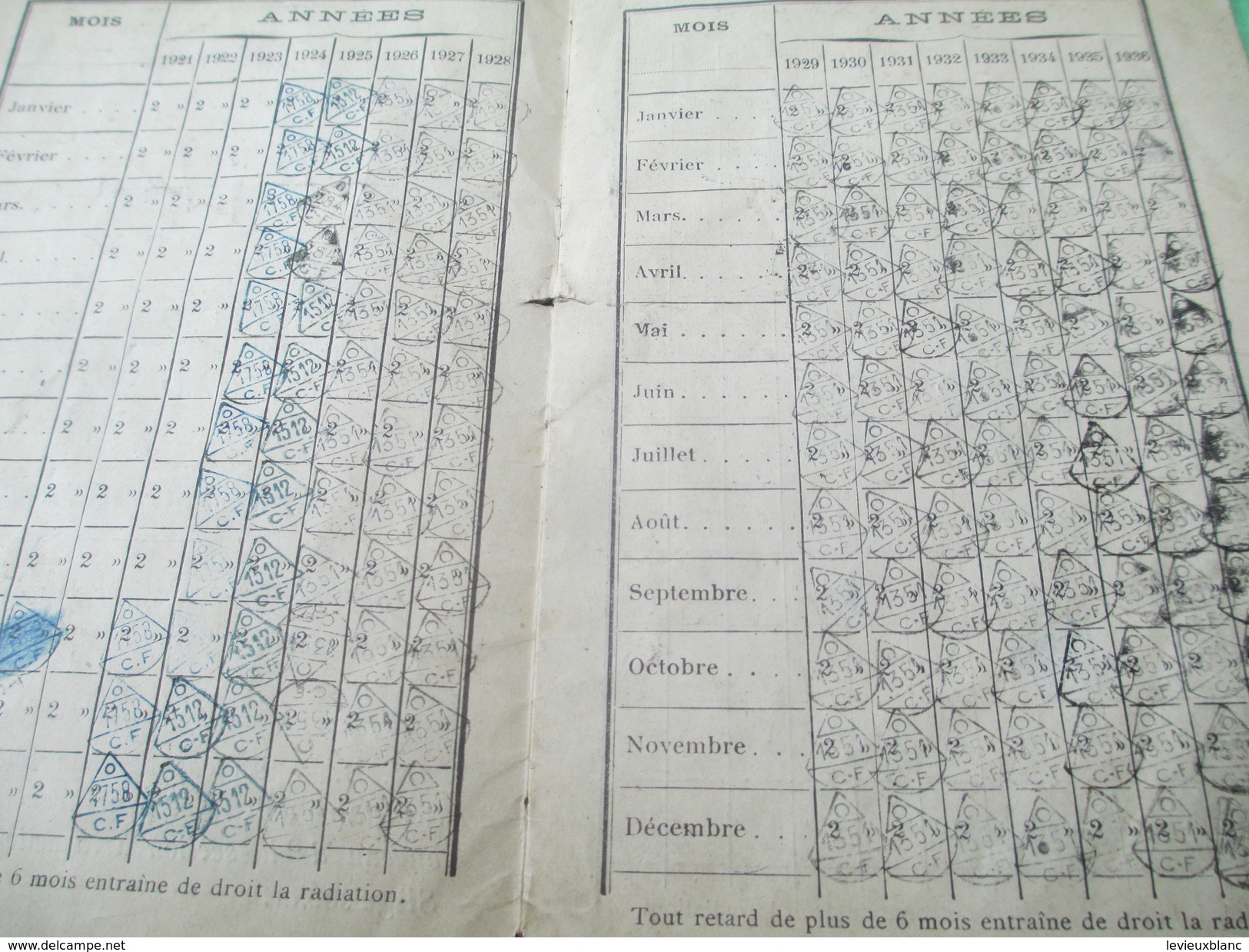 Livret De Membre Titulaire/Orphelinat Des Chemins De Fer Français/Assoc.Corpo. De Patron./Candellier/DIEPPE/1923  TRA37 - Ferrocarril