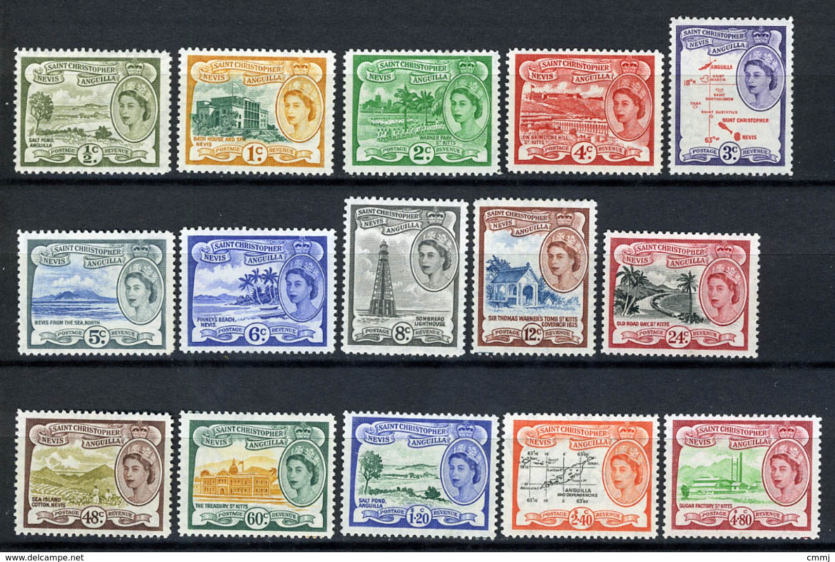 1954 - ST. CHRISTOPHER, NEVIS & ANGUILLA  - Mi. Nr. 113/127 - LH - (CW2427.37) - St.Kitts And Nevis ( 1983-...)