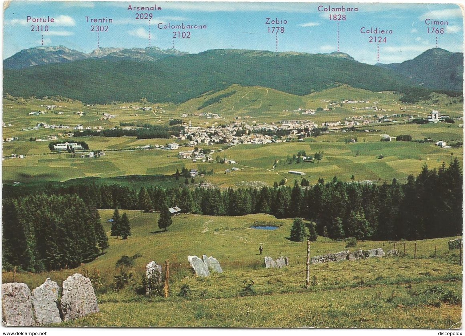 V835 Asiago (Vicenza) - Panorama Con Portule Trentin Arsenale Colombarone Zebio Colombara Caldiera / Viaggiata 1967 - Other & Unclassified