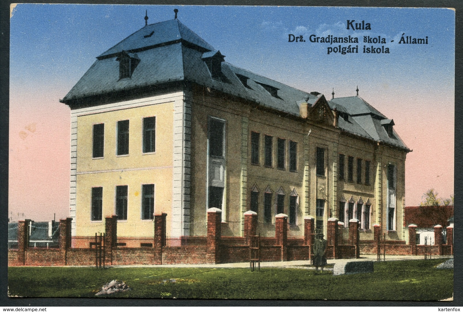 Kula, Drz. Gradjanska Skola, Allami Polgari Iskola,  1929, Okrug Zapadna Backa, Vojvodina, H. Kiefer - Serbien