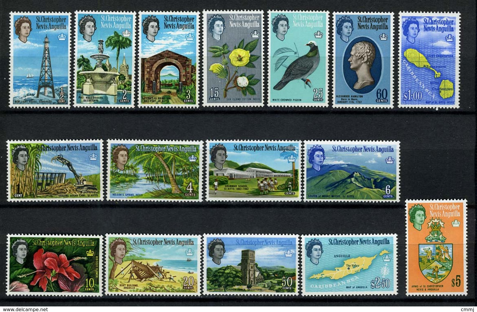 1954 - ST. CHRISTOPHER, NEVIS & ANGUILLA  - Mi. Nr. 138X/153X - LH - (CW2427.37) - St.Kitts E Nevis ( 1983-...)