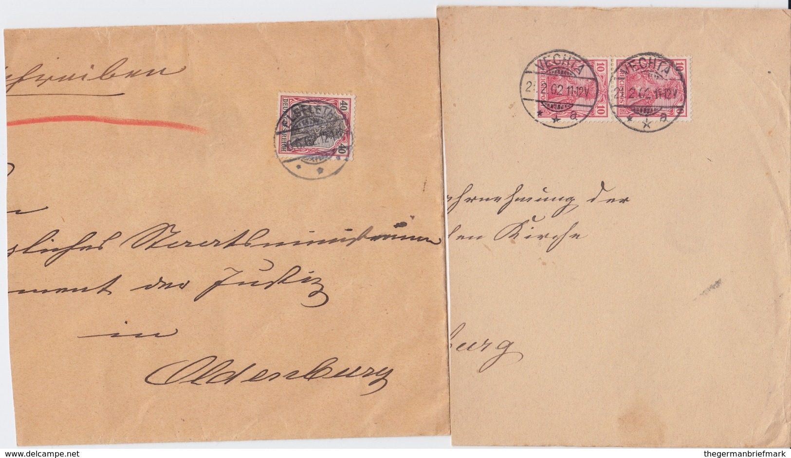 COLL Belege DR Germania Oldenburg U Umgebung 1901-12 SLG - Collections (sans Albums)