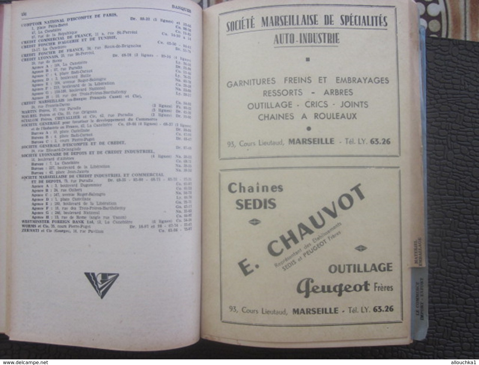 1949 Guide Port Marseille-Méditerranée-Nice-Cannes-Toulon-P.Vendres-Sète-Scaphandrier-Navire-Pub-Cie Maritime-Chemin fer