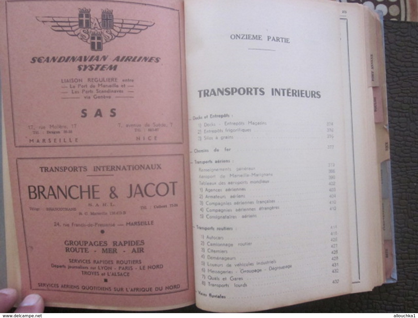 1949 Guide Port Marseille-Méditerranée-Nice-Cannes-Toulon-P.Vendres-Sète-Scaphandrier-Navire-Pub-Cie Maritime-Chemin fer