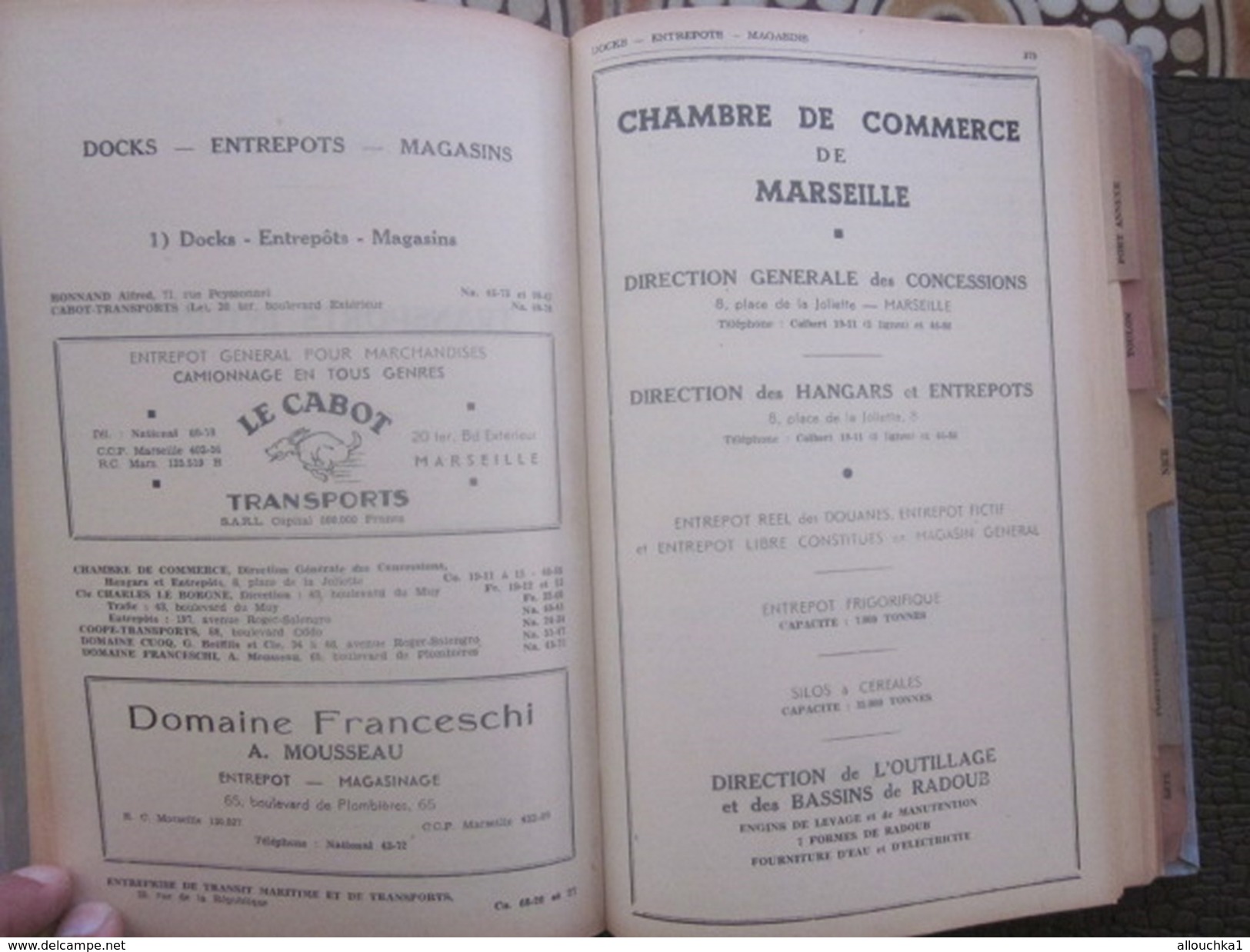 1949 Guide Port Marseille-Méditerranée-Nice-Cannes-Toulon-P.Vendres-Sète-Scaphandrier-Navire-Pub-Cie Maritime-Chemin fer