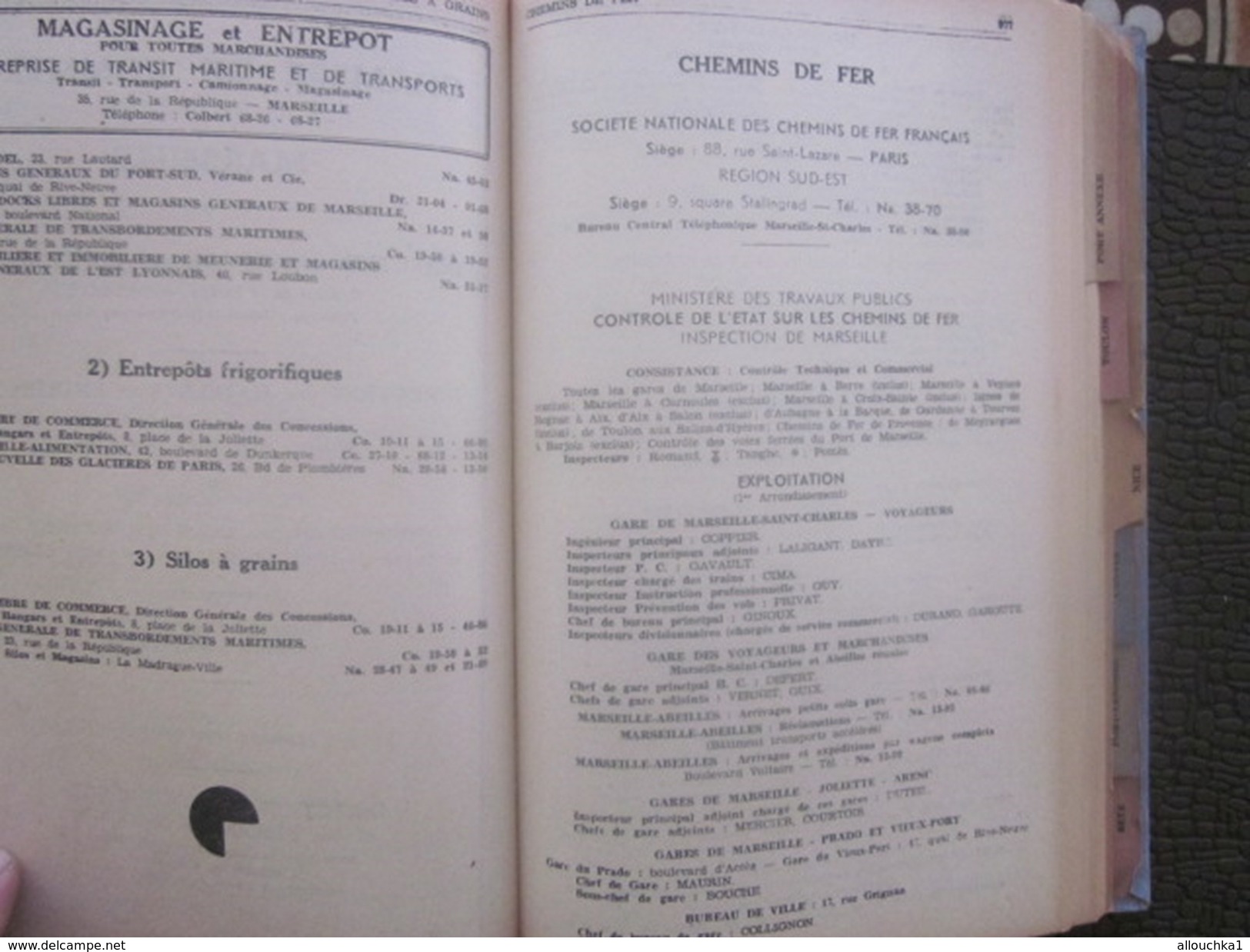 1949 Guide Port Marseille-Méditerranée-Nice-Cannes-Toulon-P.Vendres-Sète-Scaphandrier-Navire-Pub-Cie Maritime-Chemin fer