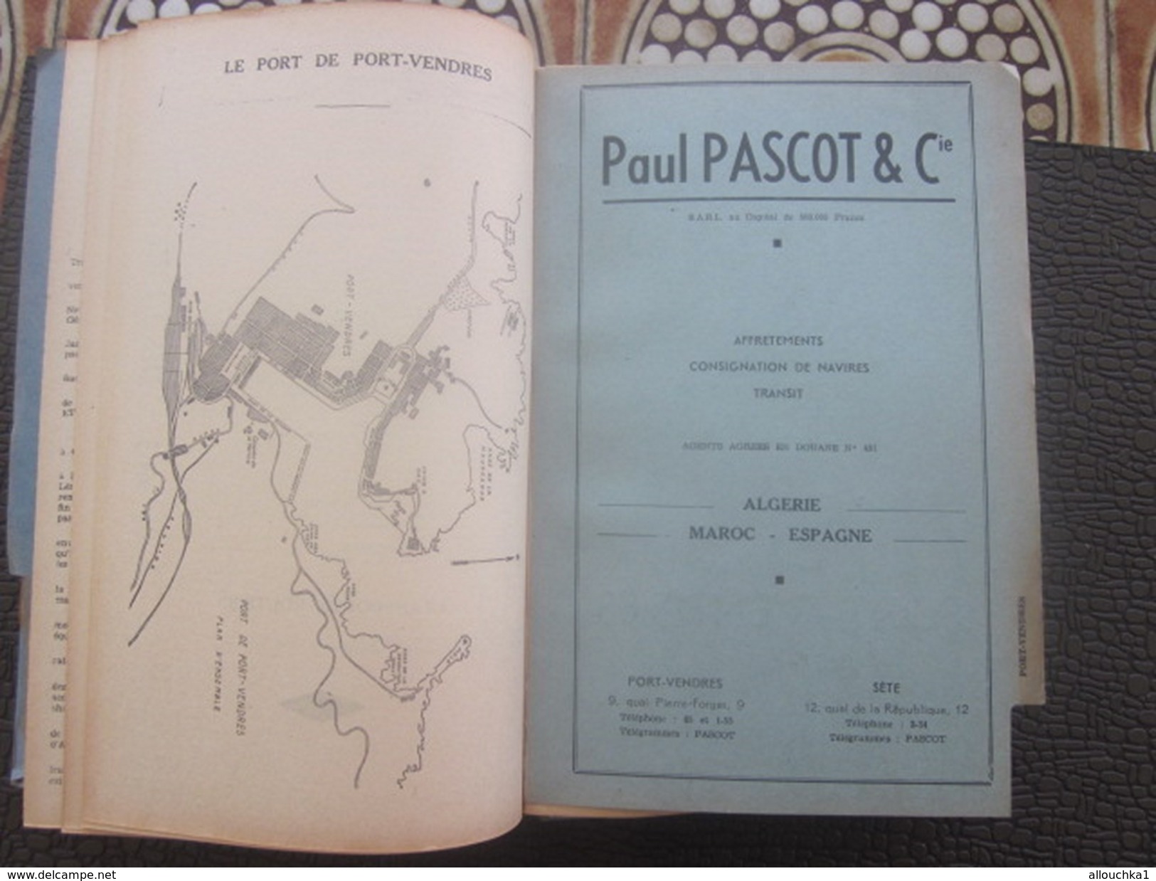 1949 Guide Port Marseille-Méditerranée-Nice-Cannes-Toulon-P.Vendres-Sète-Scaphandrier-Navire-Pub-Cie Maritime-Chemin fer