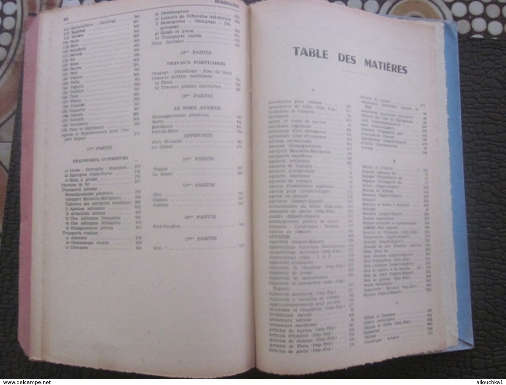 1949 Guide Port Marseille-Méditerranée-Nice-Cannes-Toulon-P.Vendres-Sète-Scaphandrier-Navire-Pub-Cie Maritime-Chemin fer