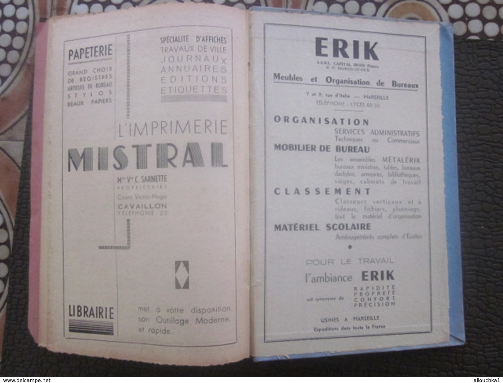 1949 Guide Port Marseille-Méditerranée-Nice-Cannes-Toulon-P.Vendres-Sète-Scaphandrier-Navire-Pub-Cie Maritime-Chemin fer