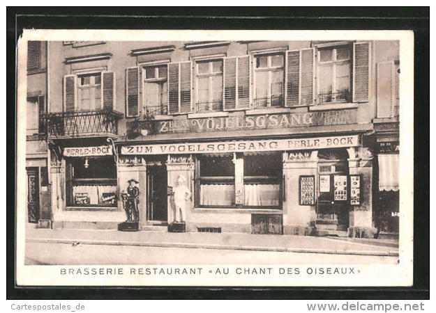 CPA Strasbourg, Brasserie-Restaurant "Au Chant Des Oiseaux - Zum Vogelsang" - Strasbourg