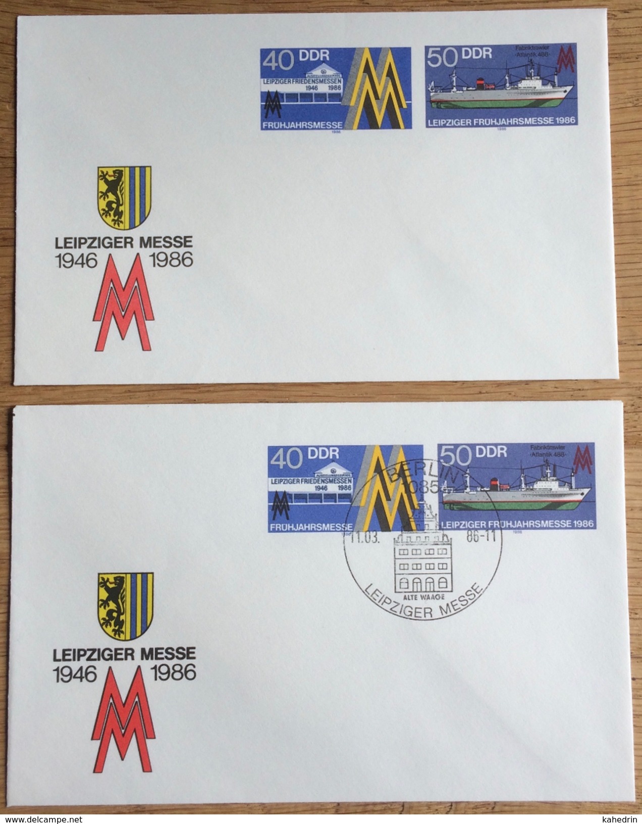 DDR 1986, Berlin 1085, 2 Covers, Special Cancel: Leipziger Messe Alte Waage, Boat ** / (o) - Enveloppes - Oblitérées