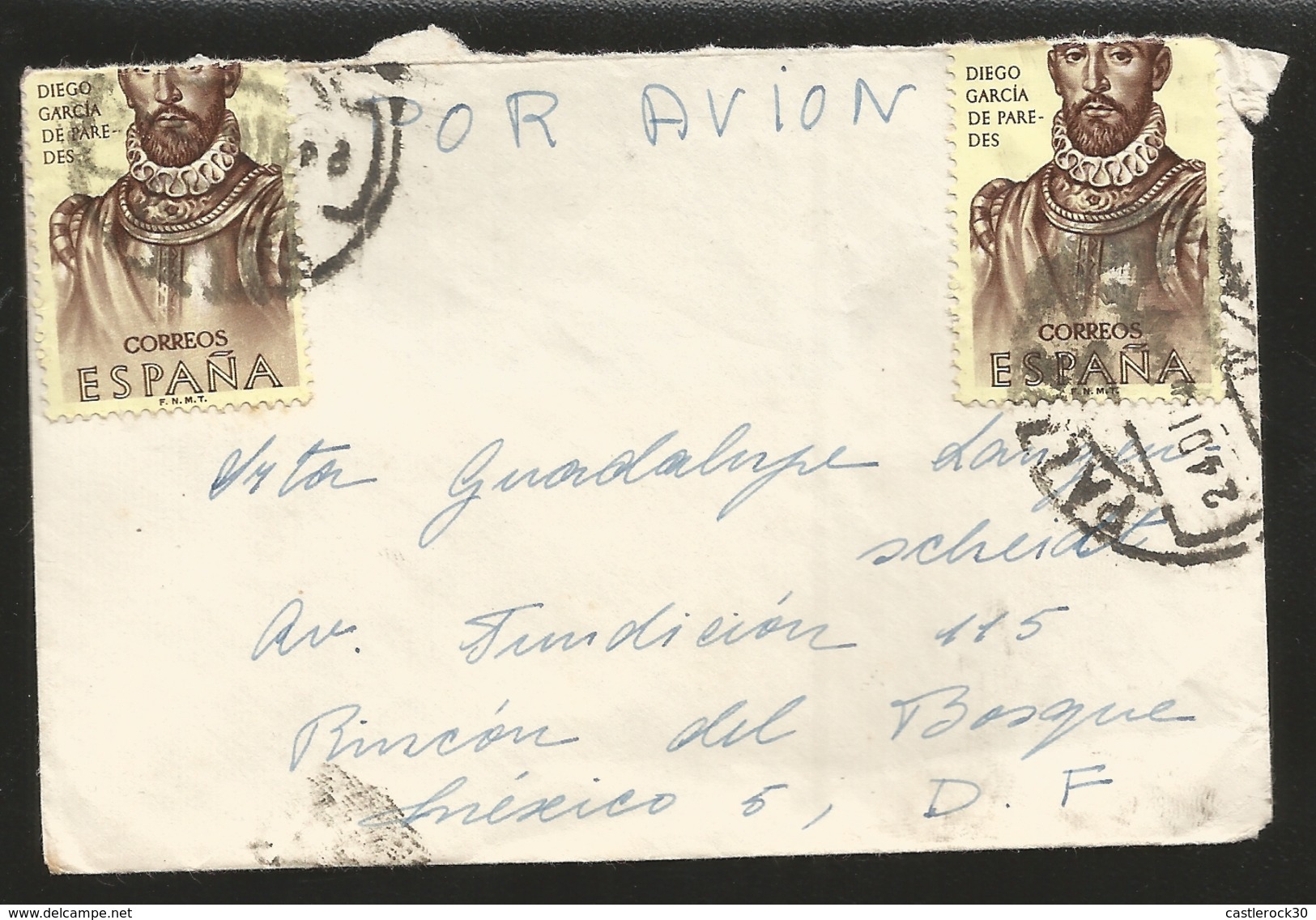 J) 1963 SPAIN, DIEGO GARCIA DE PAREDES, AIRMAIL, CIRCULATED COVERR, FROM SPAIN TO MEXICO - Lettres & Documents