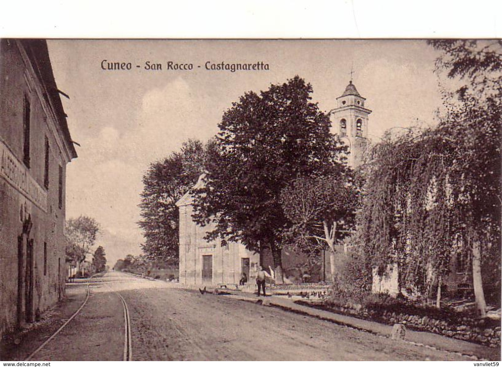 CUNEO-SAN ROCCO-CASTAGNARETTA-CARTOLINA VIAGGIATA IL 8-1-1910 - Cuneo