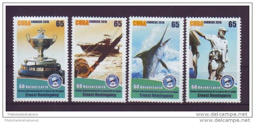 2010.19 CUBA MNH 2010 COMPLETE SET ERNEST HEMINGWAY FISHING. TORNEO DE PESCA DE LA AGUJA. - Unused Stamps