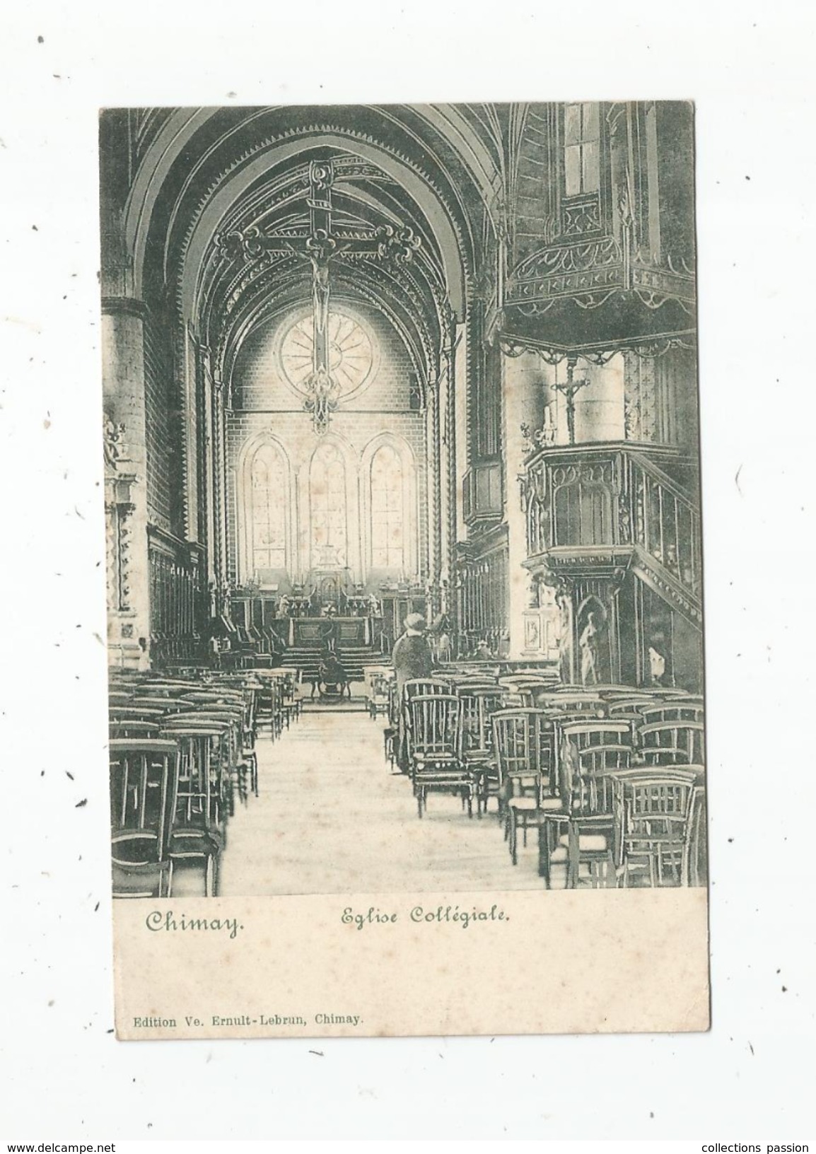 Cp , BELGIQUE , CHIMAY , église Collégiale , Vierge - Chimay