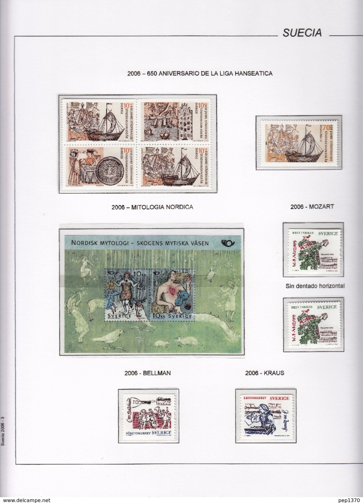 SUECIA 2006 - SWEDEN -  COMPLETE YEAR 2006 - IN ALBUM (SEE ALL THE IMAGES) (CATALOGUE 151,75) - Annate Complete