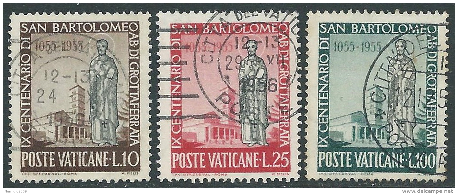 1955 VATICANO USATO S. BARTOLOMEO - EDV61 - Oblitérés